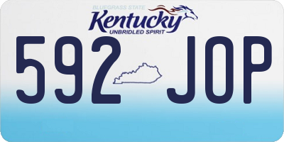 KY license plate 592JOP