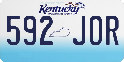 KY license plate 592JOR