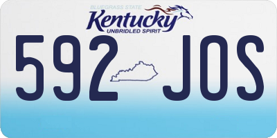 KY license plate 592JOS