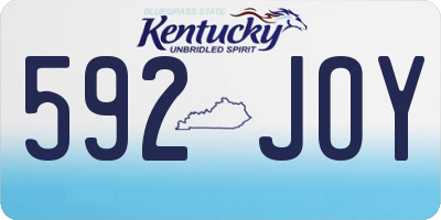KY license plate 592JOY