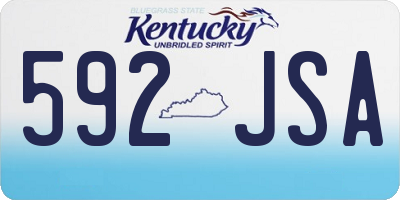 KY license plate 592JSA