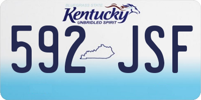 KY license plate 592JSF