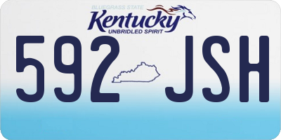KY license plate 592JSH