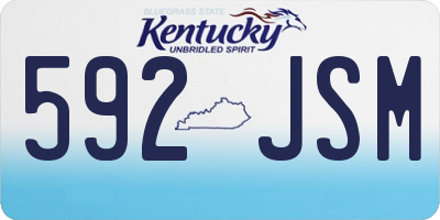 KY license plate 592JSM