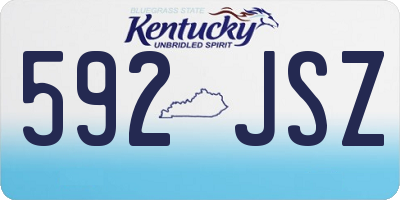 KY license plate 592JSZ