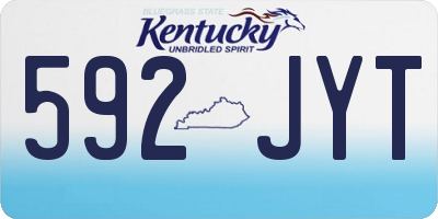 KY license plate 592JYT