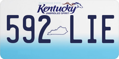 KY license plate 592LIE