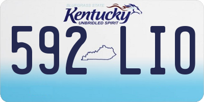 KY license plate 592LIO