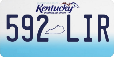 KY license plate 592LIR
