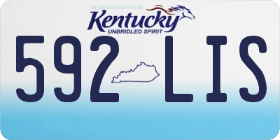 KY license plate 592LIS