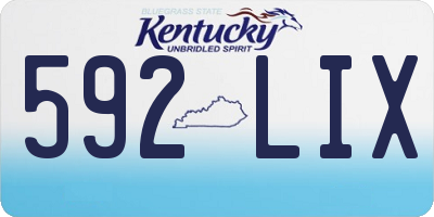 KY license plate 592LIX