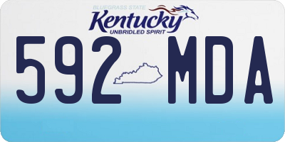 KY license plate 592MDA