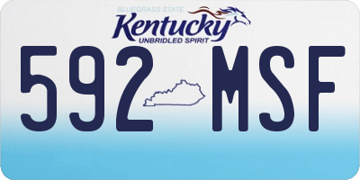 KY license plate 592MSF