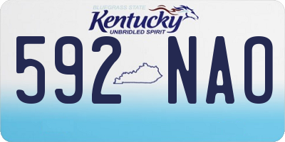 KY license plate 592NAO