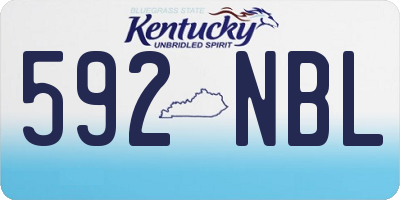 KY license plate 592NBL