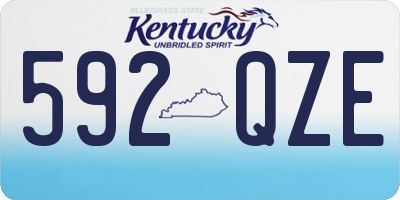 KY license plate 592QZE