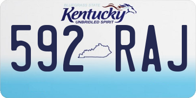 KY license plate 592RAJ