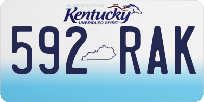 KY license plate 592RAK
