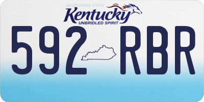 KY license plate 592RBR