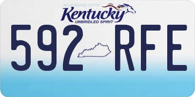 KY license plate 592RFE