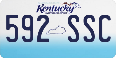 KY license plate 592SSC