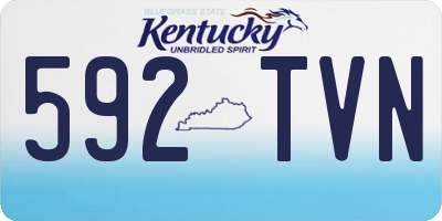 KY license plate 592TVN