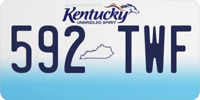 KY license plate 592TWF