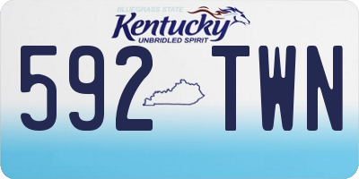 KY license plate 592TWN