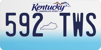 KY license plate 592TWS