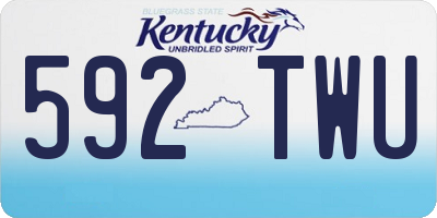 KY license plate 592TWU
