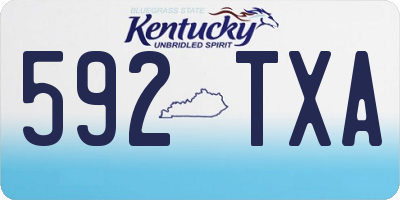 KY license plate 592TXA