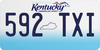 KY license plate 592TXI