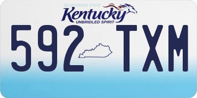 KY license plate 592TXM