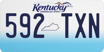 KY license plate 592TXN