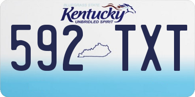 KY license plate 592TXT