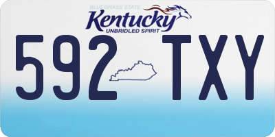KY license plate 592TXY