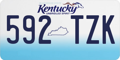 KY license plate 592TZK