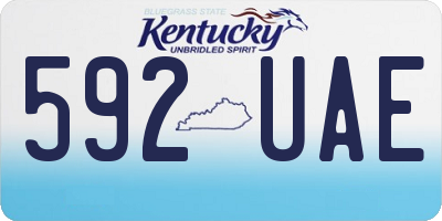KY license plate 592UAE