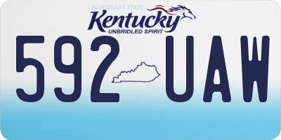 KY license plate 592UAW