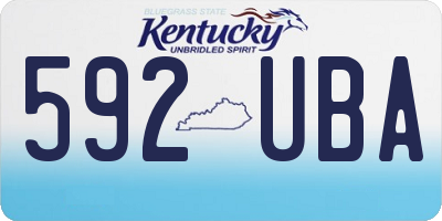 KY license plate 592UBA