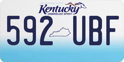 KY license plate 592UBF
