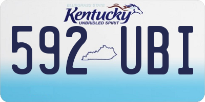 KY license plate 592UBI