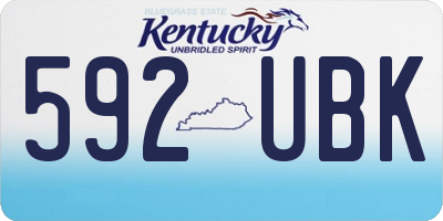 KY license plate 592UBK