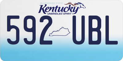 KY license plate 592UBL