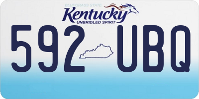 KY license plate 592UBQ