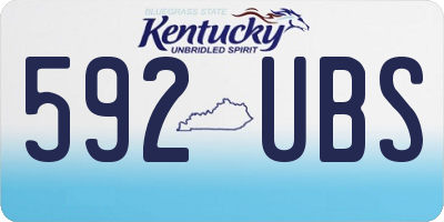 KY license plate 592UBS