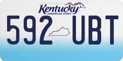 KY license plate 592UBT