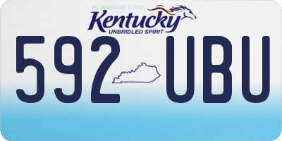KY license plate 592UBU