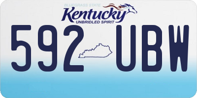 KY license plate 592UBW