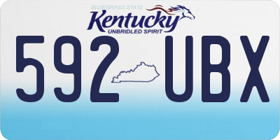 KY license plate 592UBX
